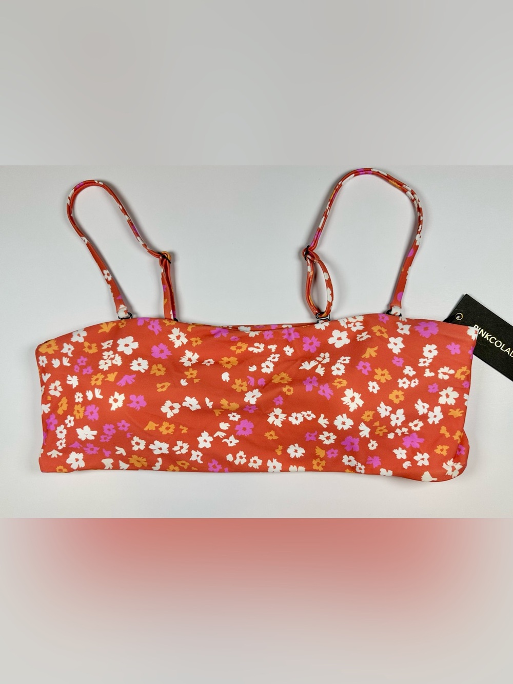 Pink Colada Baudouin‎ Bikini Top Floral in Orange Colada XL